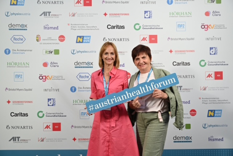Ingrid Jagiello (STLP-Vorsitzende) und Barbara Haid (ÖBVP-Präsidentin) beim Austrian Health Forum - Schladming